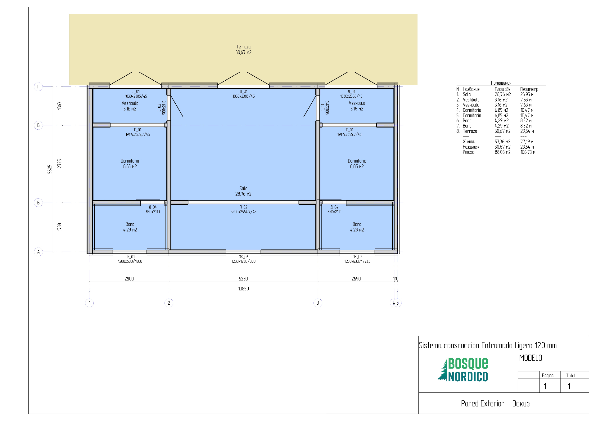 Plano Techo Simple 67